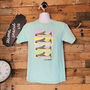 Vans off the wall men's mint green colored tee shirt size small